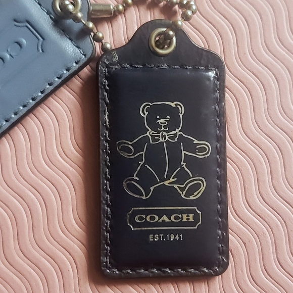 Coach Y2K Hang Tags Teddy Bear - BLUE  - RARE - Set of 2 - Picture 2 of 10